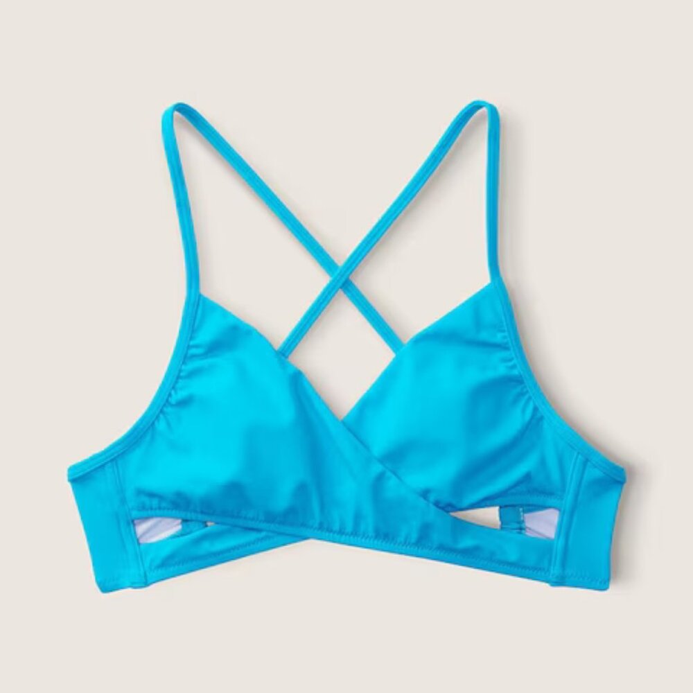 NWT PINK by Victoria's Secret Marine Blue Body Wrap Bikini Top